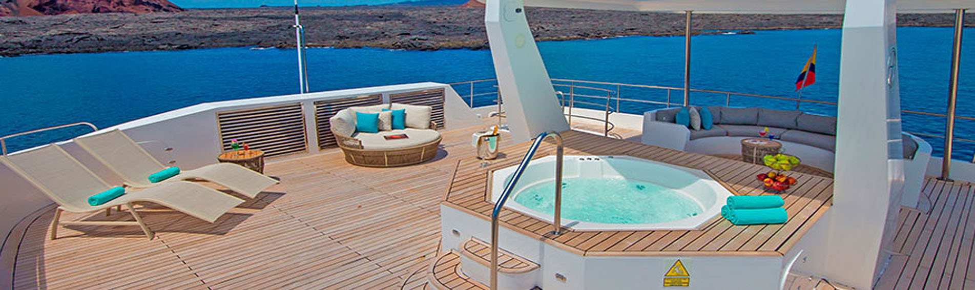 ALYA back deck spa and chairs Galapagos cruise