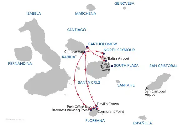 4-DAY:3-NIGHT - SOUTHERN GALAPAGOS CRUISE (D) - ENDEMIC