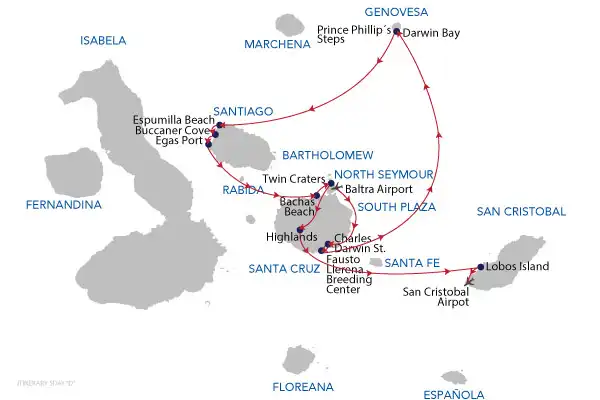 ELITE 4-NIGHT CENTRAL GALAPAGOS CRUISE (D)