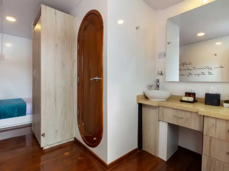 PETREL SINGLE CABIN en suite and bathroom counter top