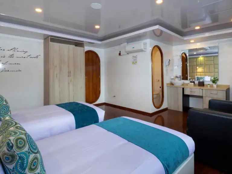 PETREL cabin twin bed en suite view